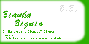 bianka bignio business card